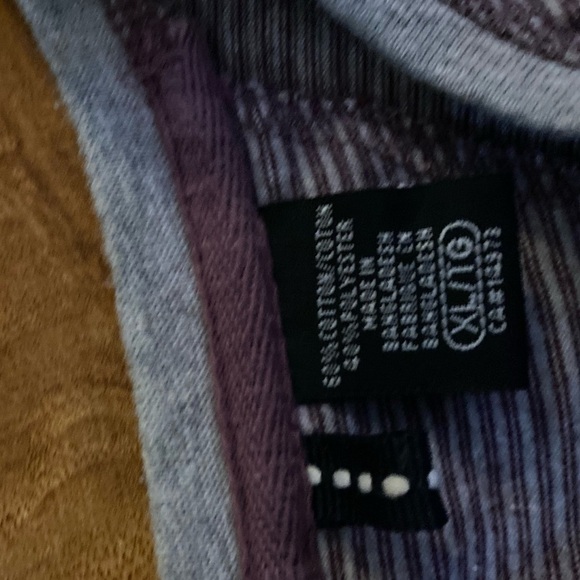 Rumors Originals Mens XL Purple and Grey Striped Short Sleeve Tee - Picture 12 of 12